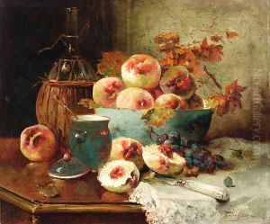 Still life with peaches