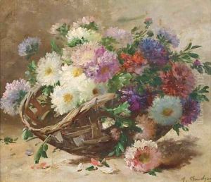 Summer flowers in a basket