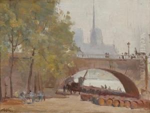 Wine Quay Near Paris