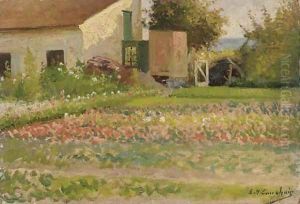 The kitchen garden by Eugene Henri Cauchois