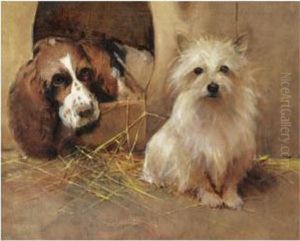 Spaniel And Cairn Terrier by Samuel Fulton