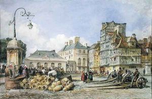 A Market Square on the Continent by Edward William Cooke