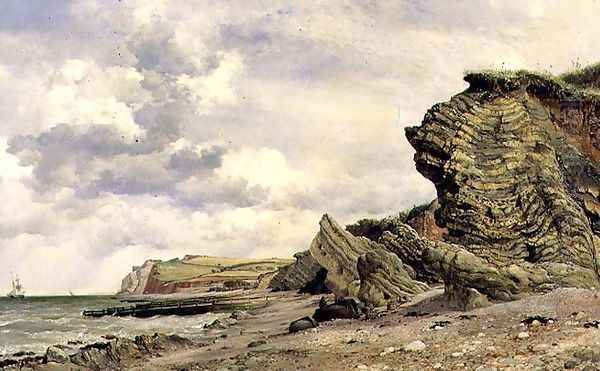 Triassic Cliffs at Blue Anchor, North Somerset, 1866 - view 1