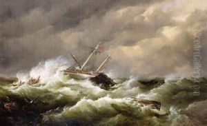 Rescue on the Goodwin Sands by the North Deal Lifeboat by Edward William Cooke