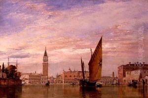 Venetian fishing craft caught in a Borasca in the Adriatic by Edward William Cooke