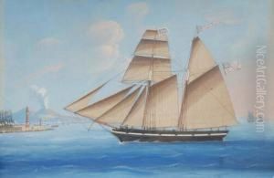 Mary Of Brixham, Captn.charles West Entering The Mole Of Naples, Oct 16th 1842.