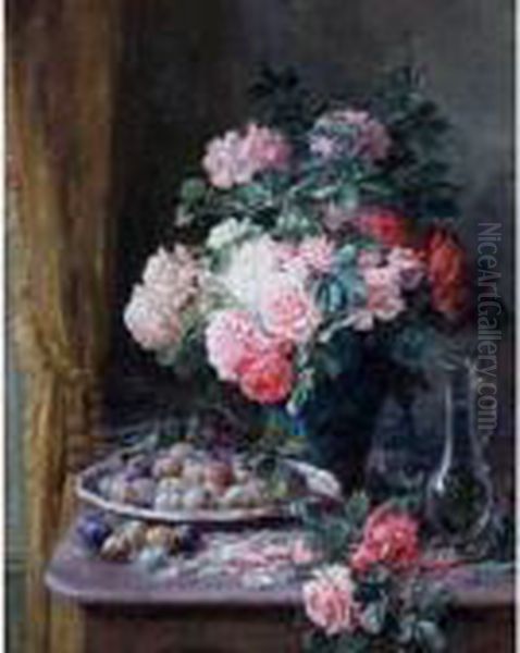 Still Life With Roses And Plums - view 1