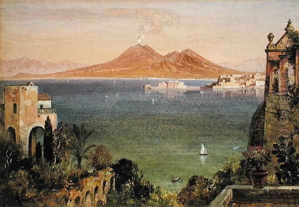 Vesuvius and Castel del Oro, Naples, seen from Villa Cedroni, Posillippo - view 1