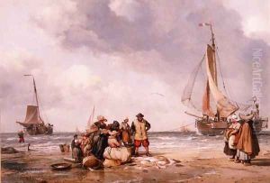 Fisherfolk Counting the Catch by Edward William Cooke