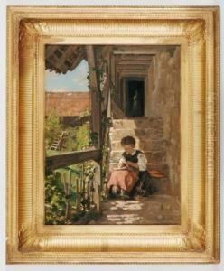 Jeune Fille A Son Ouvrage by Francois Furet