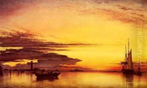 Sunset On The Lagune Of Venice - San Georgio-In-Alga And The Euganean Hills In The Distance Sunset On The Lagune Of Venice - San Georgio-In-Alga And The Euganean Hills In The Distance
