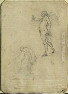 A Sheet Of Figure Studies: Two Women