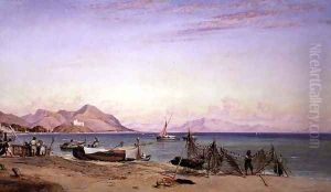 Salerno, Drying Nets by Edward William Cooke