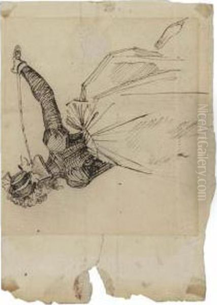 Mrs Fuseli Seen From Behind, Brandishing A Riding Whip - view 1