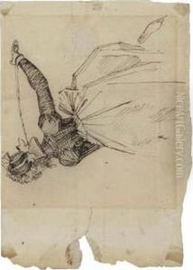 Mrs Fuseli Seen From Behind, Brandishing A Riding Whip by Johann Henry Fuseli