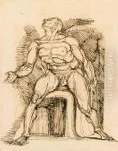 Fuseli, H.
A Seated Nude 
Pen And Brown Ink, Minor Ink Gall Damage by Johann Henry Fuseli