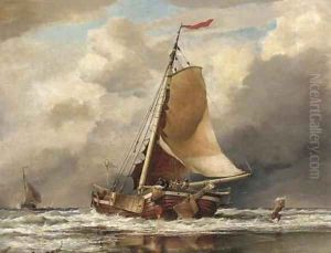 Scheveling Landing fish, coast of Holland by Edward William Cooke