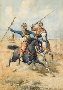 Arab Horsemen by Giuseppe Gabani