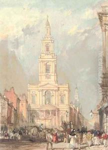 St Mary-le-Strand, London by Edward William Cooke