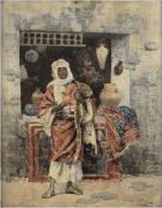 Jeune Marchand Devant Sa Boutique by Giuseppe Gabani
