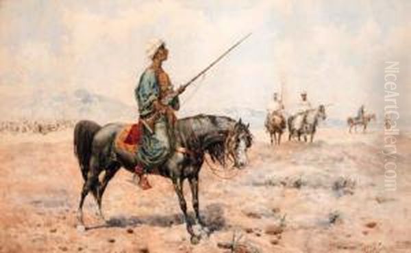 Horsemen Guarding An Encampment - view 1