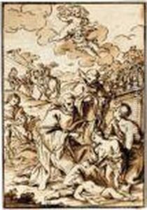 Un Francescano Che Assiste Gli Appestati by Anton Domenico Gabbiani