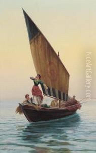 Figure In Barca Nel Golfo Di Napoli - view 1