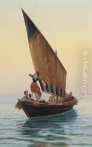 Figure In Barca Nel Golfo Di Napoli