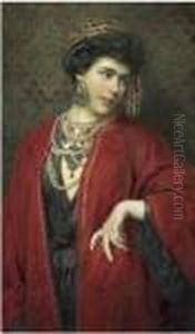 Ritratto Di Donna In Abiti Mediorientali by Pietro Gabrini
