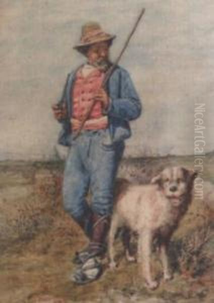 Man Walking His Dog In The Roman Countryside - view 1
