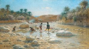 Lavandieres Au Bord De L'oued