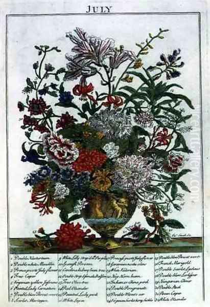 July, from 'The Flower Garden Displayed' - view 1