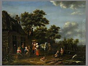 Die Rast Vor Dem Wirtshaus by Barent Gael