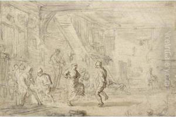 Peasants Merry-making In A Tavern - view 1