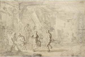 Peasants Merry-making In A Tavern by Barent Gael