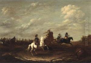 A Cavalry Skirmish by Barent Gael