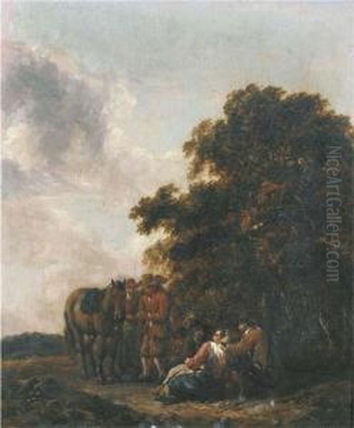 Travellers Resting At The Edge Of A Wood - view 1