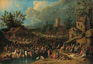 Soldiers looting a village