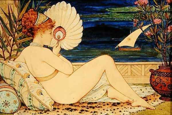 Woman with a Fan, Minton Art Pottery, c.1872 - view 1
