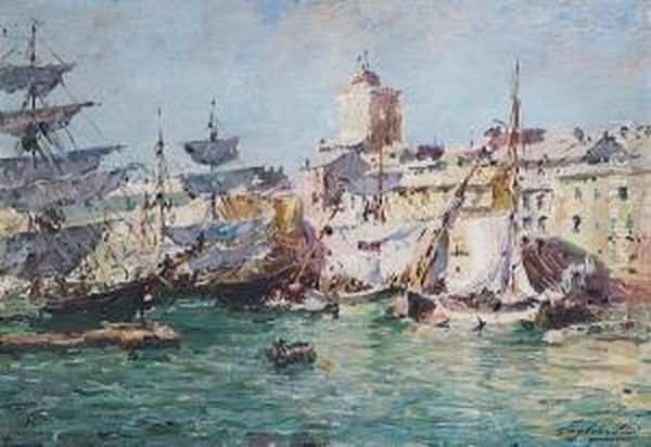 Boats In The Harbour At Savona, Italy - view 1