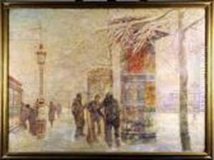 Grand Boulevard Anime Sous La Neige
