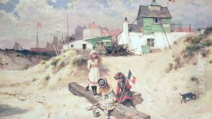Beach scene in Ostend by William Stephen Coleman