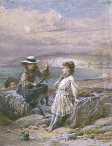 Two Girls and a Boy with Seaweed, 1900 by William Stephen Coleman