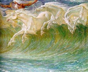 The Horses of Neptune (detail) 1892 by Walter Crane