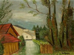 A Landscape With Houses by Mikulas Galanda