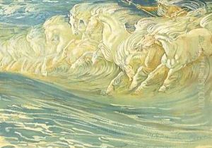 Sketch for Neptune's Horses by Walter Crane
