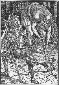 King Arthur and the Giant, Book I canto VIII by Walter Crane