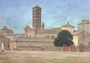 View of the Campanile of Santa Francesca Romana, Rome, 1873