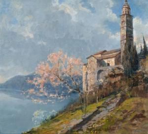Ansicht Der Kirche Von Morcote Im Fruhling by Gioachimo Galbusera