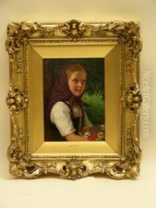 Young Girl Collecting Flowers